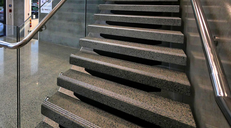 Polished Concrete Stair Treads In New Zealand Ackworth House